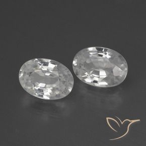 2.10 ctw White Zircon Stones, Natural Zircon in Oval Facet Shape for Sale