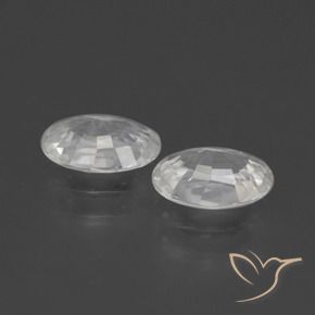 Zircon Gemstones in 7 x 5 mm (calibrated) Size for Sale, Zircon Stones in White Color