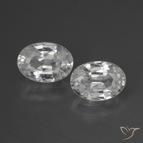 2.39ctw Natural White Zircon, Oval, VVS-VS
