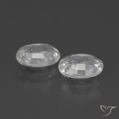 Zircon Gemstones in 7 x 5 mm (calibrated) Size for Sale, Zircon Stones in White Color