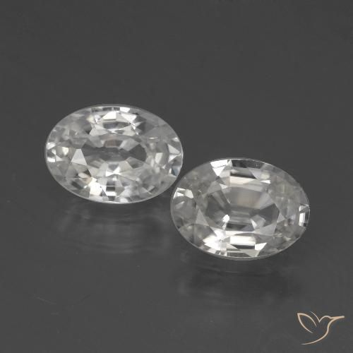 2.27ctw Natural Warm White Zircon, Oval, VVS-VS