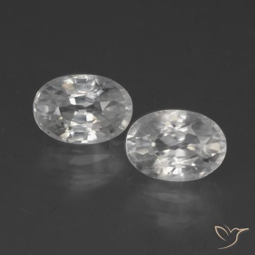2.66 ct White Zircon, 7.1 x 5 mm Oval Cut From Cambodia, Photo A