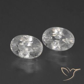2.66 ctw White Zircon Stones, Natural Zircon in Oval Facet Shape for Sale