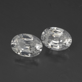 2.27 ctw White Zircon Stones, Natural Zircon in Oval Facet Shape for Sale