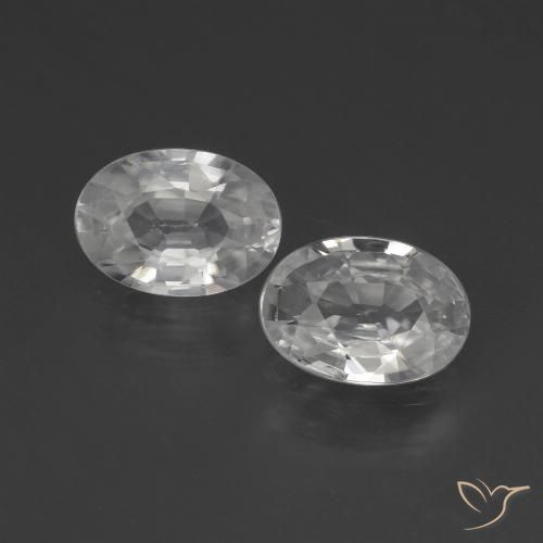 2.07 ct White Zircon, 7.1 x 5 mm Oval Cut From Cambodia, Photo A