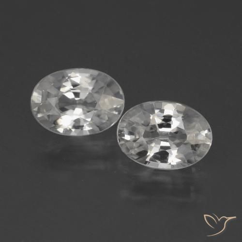 2.37 ct White Zircon, 7.1 x 5 mm Oval Cut From Cambodia, Photo A