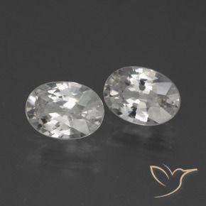 2.37 ctw White Zircon Stones, Natural Zircon in Oval Facet Shape for Sale