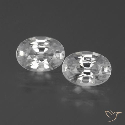 2.46ctw Natural White Zircon, Oval, VVS-VS