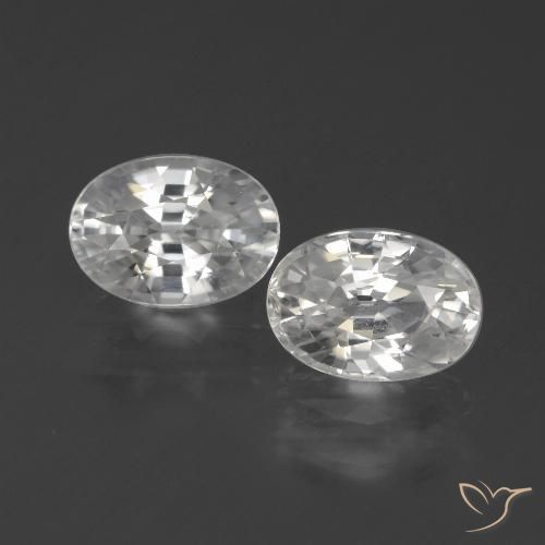 2.68 ct White Zircon, 7.1 x 5.1 mm Oval Cut From Cambodia, Photo A