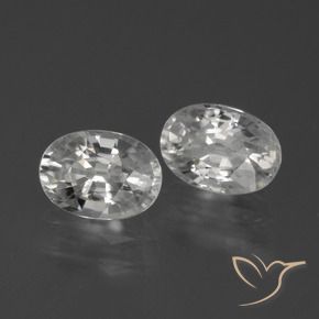 2.68 ctw White Zircon Stones, Natural Zircon in Oval Facet Shape for Sale