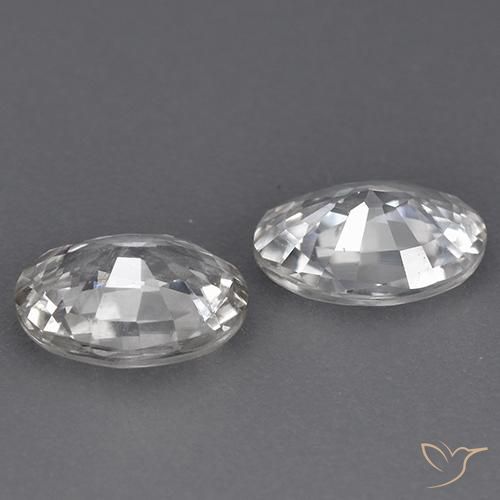 Zircon Gemstones in 7 x 5 mm (calibrated) Size for Sale, Zircon Stones in White Color