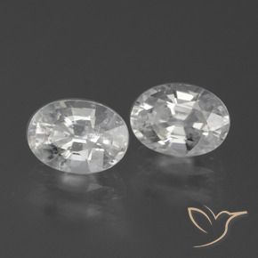 2.57 ctw White Zircon Stones, Natural Zircon in Oval Facet Shape for Sale