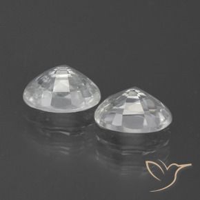 Zircon Gemstones in 7 x 5 mm (calibrated) Size for Sale, Zircon Stones in White Color