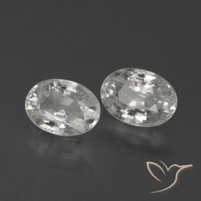 2.42 ctw White Zircon Stones, Natural Zircon in Oval Facet Shape for Sale