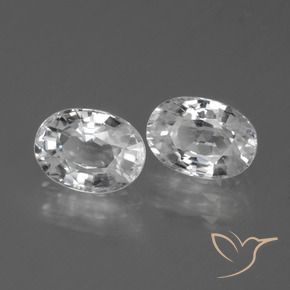 2.85 ctw White Zircon Stones, Natural Zircon in Oval Facet Shape for Sale