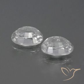 Zircon Gemstones in 7 x 5.2 mm Size for Sale, Zircon Stones in Clear White Color