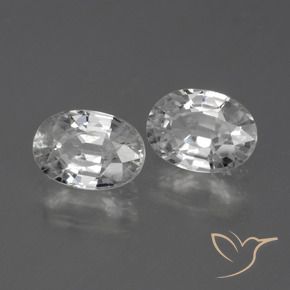 2.58 ctw White Zircon Stones, Natural Zircon in Oval Facet Shape for Sale