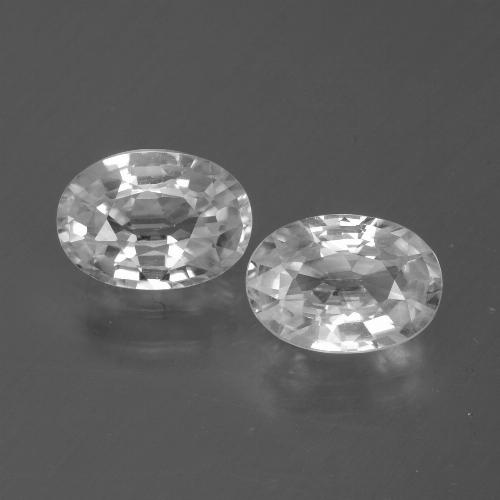 White Zircon Gem - 1.2ct Oval Facet (ID: 440634)