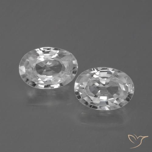 2.32ctw Natural White Zircon, Oval, VVS