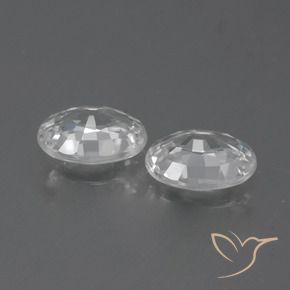 Zircon Gemstones in 7 x 5 mm (calibrated) Size for Sale, Zircon Stones in White Color