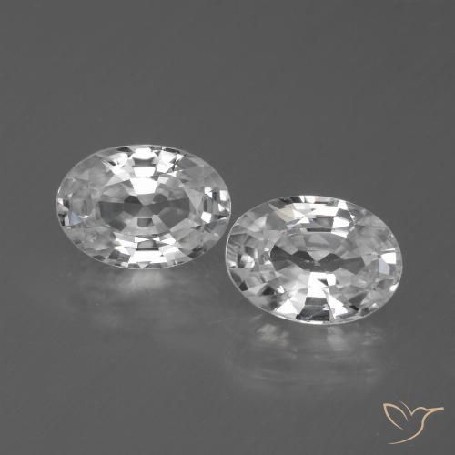 2.55ctw Natural White Zircon, Oval, VVS