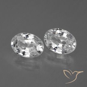 2.55 ctw White Zircon Stones, Natural Zircon in Oval Facet Shape for Sale