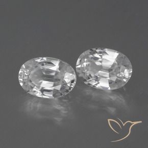 2.54 ctw White Zircon Stones, Natural Zircon in Oval Facet Shape for Sale