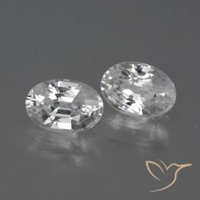 2.37 ctw White Zircon Stones, Natural Zircon in Oval Facet Shape for Sale