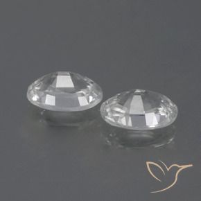 Zircon Gemstones in 7 x 5 mm (calibrated) Size for Sale, Zircon Stones in Clear White Color