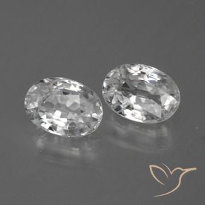 2.54 ctw White Zircon Stones, Natural Zircon in Oval Facet Shape for Sale