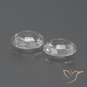 Zircon Gemstones in 7 x 5 mm (calibrated) Size for Sale, Zircon Stones in Clear White Color