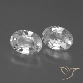 2.59 ctw White Zircon Stones, Natural Zircon in Oval Facet Shape for Sale