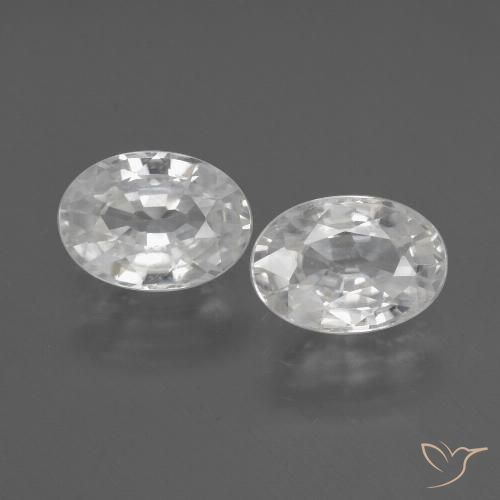 2.48ctw Natural White Zircon, Oval, VVS-VS