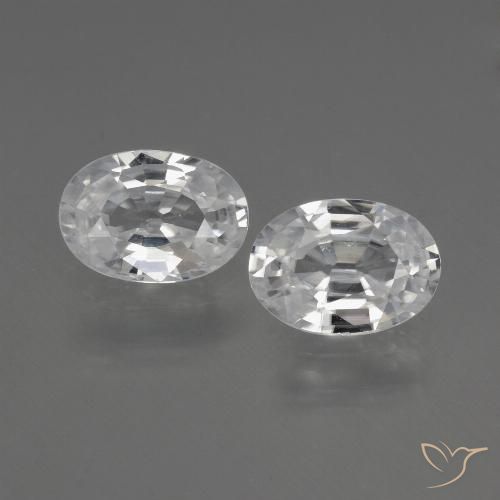 2,19 ct weißer Zirkon, 7 x 5 mm Ovalschliff aus Kambodscha, Photo A