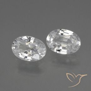 2.19 ctw White Zircon Stones, Natural Zircon in Oval Facet Shape for Sale