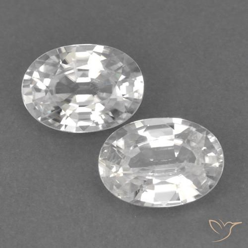 2.48 ct White Zircon, 7.1 x 5.1 mm Oval Cut From Cambodia, Photo A