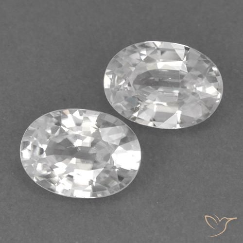 2.48 ctw White Zircon Stones, Natural Zircon in Oval Facet Shape for Sale
