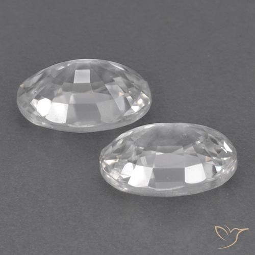 Zircon Gemstones in 7 x 5 mm (calibrated) Size for Sale, Zircon Stones in White Color