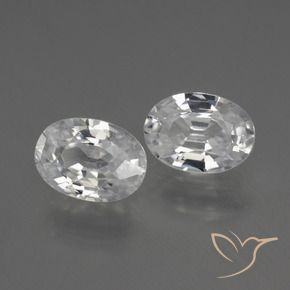 2.41 ctw White Zircon Stones, Natural Zircon in Oval Facet Shape for Sale