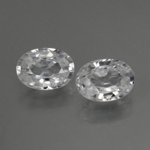 White Zircon Gem - 1.2ct Oval Facet (ID: 440682)