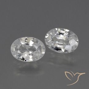 2.27 ctw White Zircon Stones, Natural Zircon in Oval Facet Shape for Sale