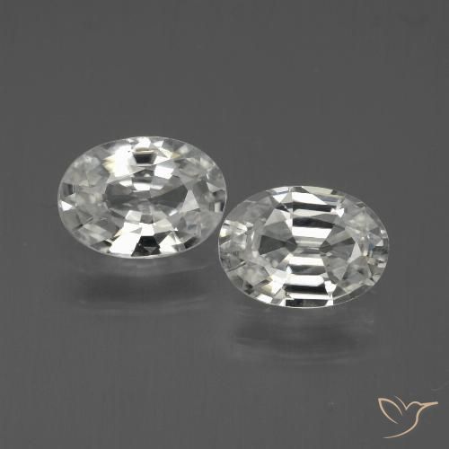 2.14ctw Natural White Zircon, Oval, VVS