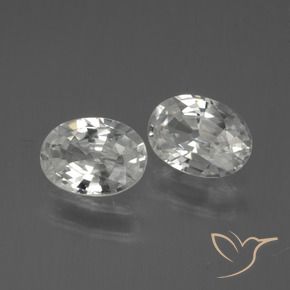 2.14 ctw White Zircon Stones, Natural Zircon in Oval Facet Shape for Sale