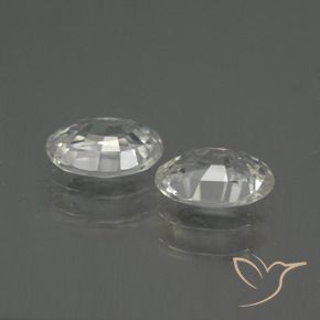 Zircon Gemstones in 7 x 5 mm (calibrated) Size for Sale, Zircon Stones in White Color