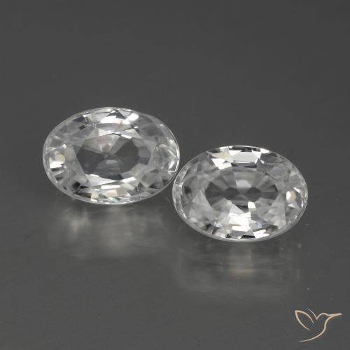 2.59ctw Natural White Zircon, Oval, VVS-VS