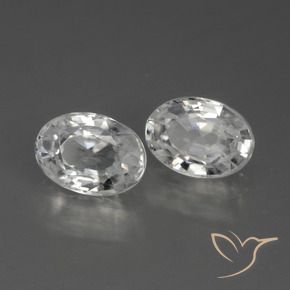 2.59 ctw White Zircon Stones, Natural Zircon in Oval Facet Shape for Sale