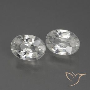 2.31 ctw White Zircon Stones, Natural Zircon in Oval Facet Shape for Sale