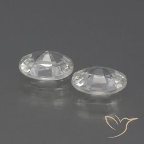 Zircon Gemstones in 7 x 5 mm (calibrated) Size for Sale, Zircon Stones in White Color
