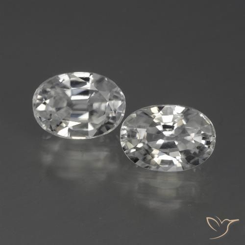 2.8 ct White Zircon, 7 x 5.1 mm Oval Cut From Cambodia, Photo A