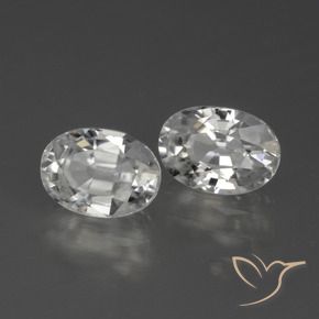 2.80 ctw White Zircon Stones, Natural Zircon in Oval Facet Shape for Sale